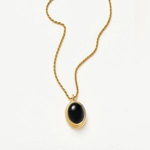 ‼️RARE‼️🎸MISSOMA🎸🔥NWOT🔥Savi Ridge Oval Black Onyx Pendant Necklace